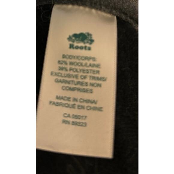 Roots Wool Blend Striped Open Front Coatigan Jacket, Gray and Black, Size Small - Picture 6 of 6